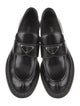 Prada Enameled Metal Triangle Leather Oxfords