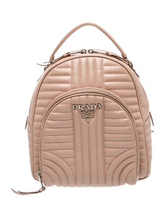 Prada Enameled Metal Triangle Impunture Diagramme Backpack