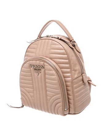 Prada Enameled Metal Triangle Impunture Diagramme Backpack