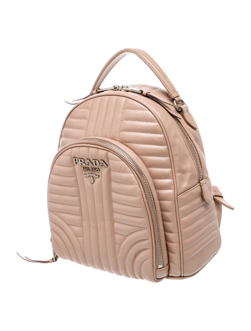 Prada Enameled Metal Triangle Impunture Diagramme Backpack