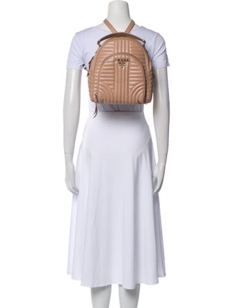 Prada Enameled Metal Triangle Impunture Diagramme Backpack