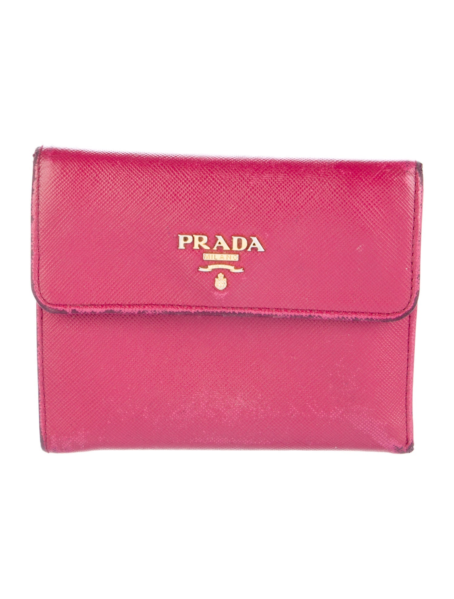 Prada Saffiano Metal Leather Compact Wallet
