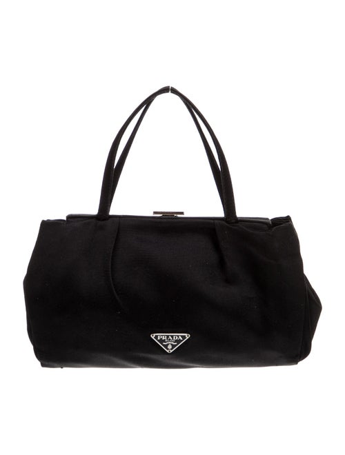 Prada Enameled Metal Triangle Top Handle Bag