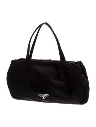 Prada Enameled Metal Triangle Top Handle Bag