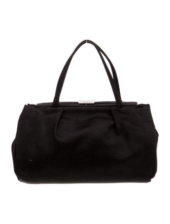 Prada Enameled Metal Triangle Top Handle Bag