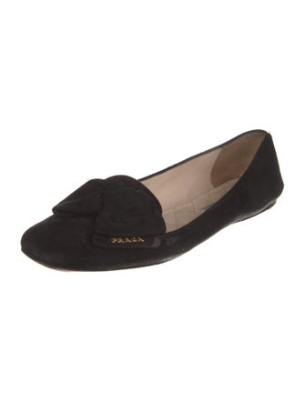 Prada Suede Bow Accents Flats