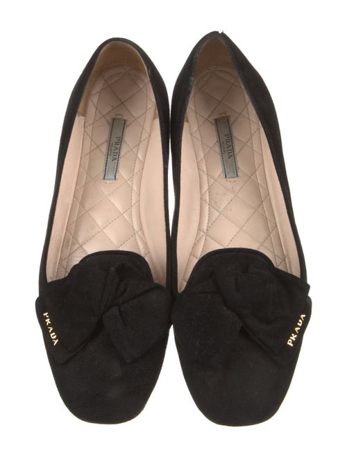 Prada Suede Bow Accents Flats