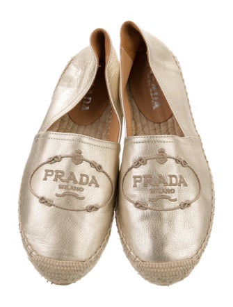 Prada Leather Colorblock Pattern Espadrilles