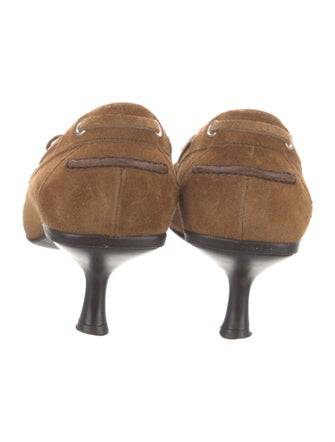 Prada Suede Bow Accents Pumps