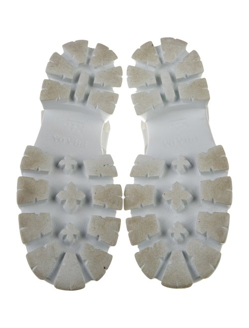 Prada Enameled Metal Triangle Rubber Sandals