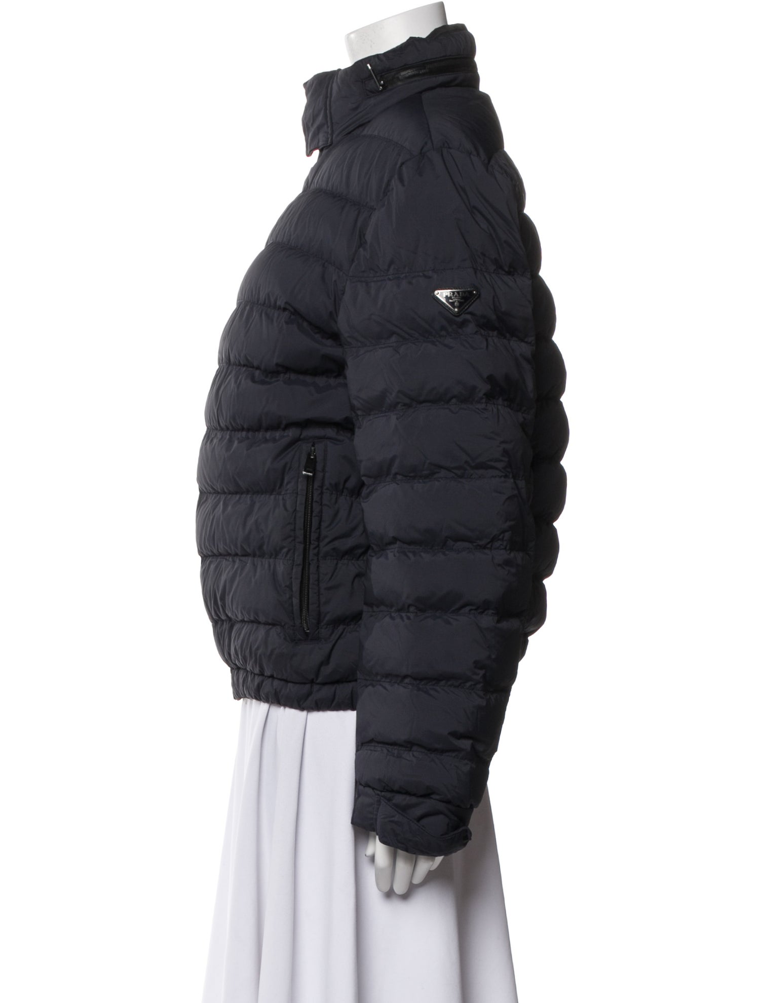 Prada 2010's Enameled Metal Triangle Puffer Coat