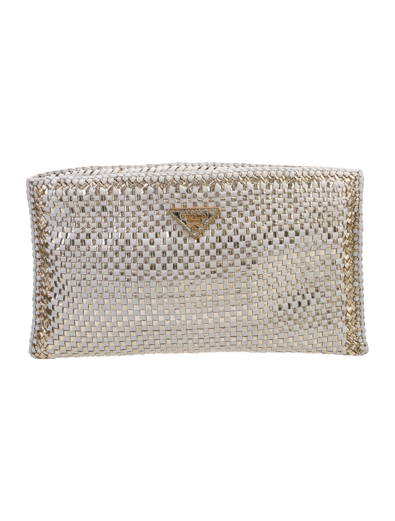 Prada Madras Leather Clutch