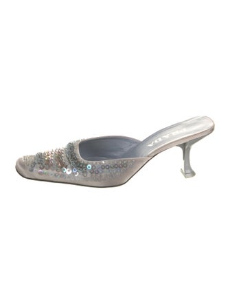 Prada Satin Sequin Embellishments Mules