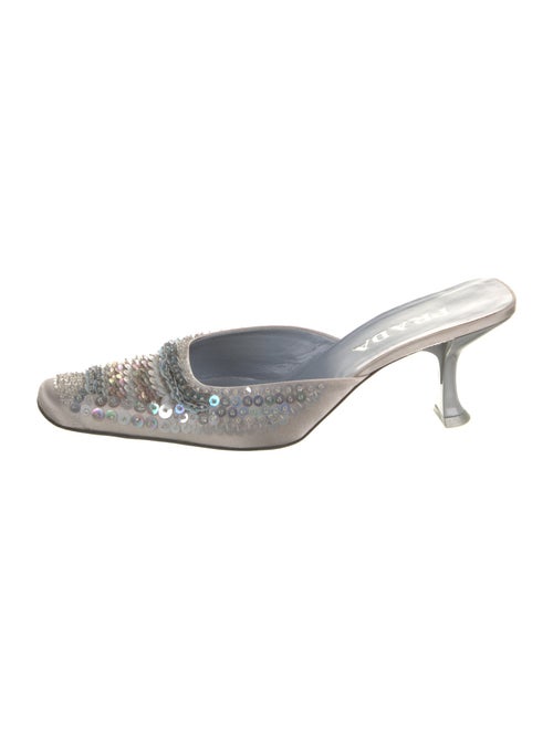Prada Satin Sequin Embellishments Mules
