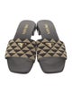 Prada Enameled Metal Triangle Printed Slides
