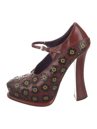 Prada Leather Printed Pumps