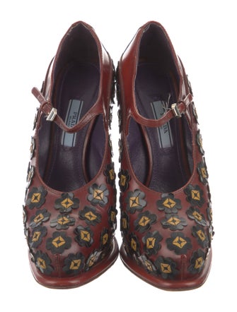 Prada Leather Printed Pumps
