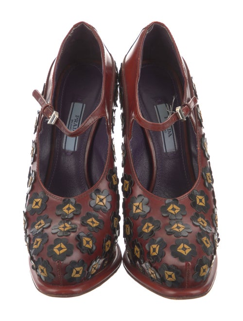 Prada Leather Printed Pumps