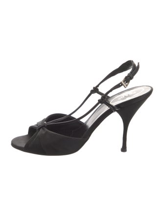 Prada Satin Slingback Sandals