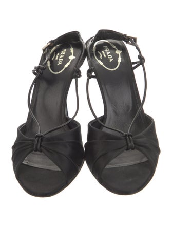 Prada Satin Slingback Sandals