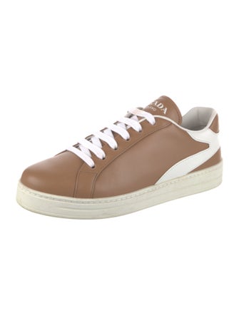 Prada Leather Colorblock Pattern Sneakers