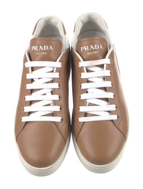 Prada Leather Colorblock Pattern Sneakers