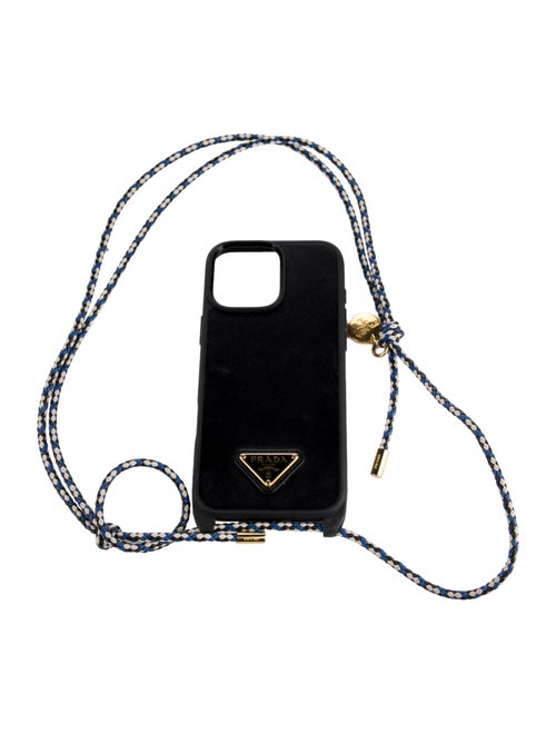 Prada Leather and Plastic Phone Case w/Lanyard