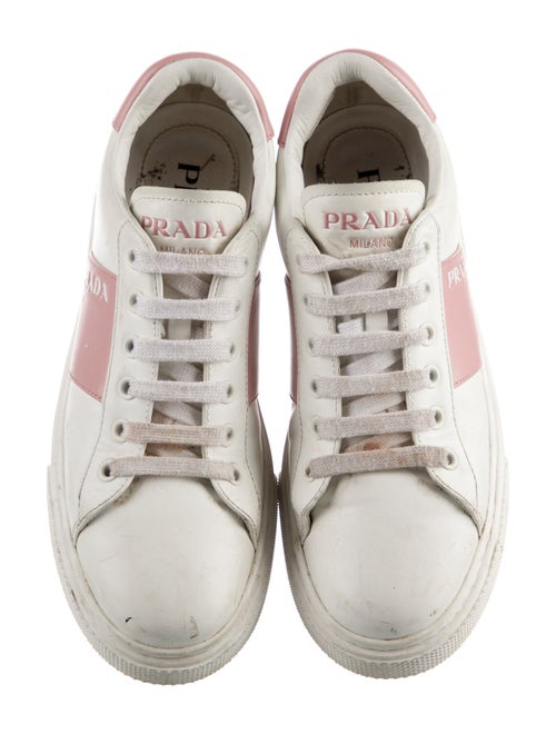 Prada Leather Colorblock Pattern Sneakers