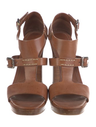 Prada Leather T-Strap Sandals