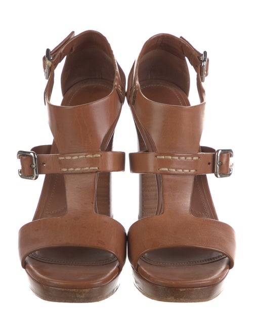 Prada Leather T-Strap Sandals
