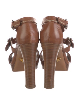 Prada Leather T-Strap Sandals