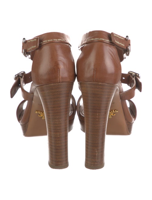 Prada Leather T-Strap Sandals