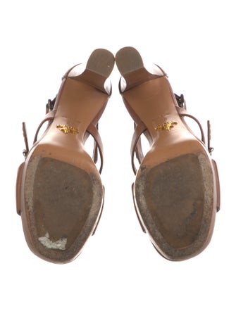 Prada Leather T-Strap Sandals