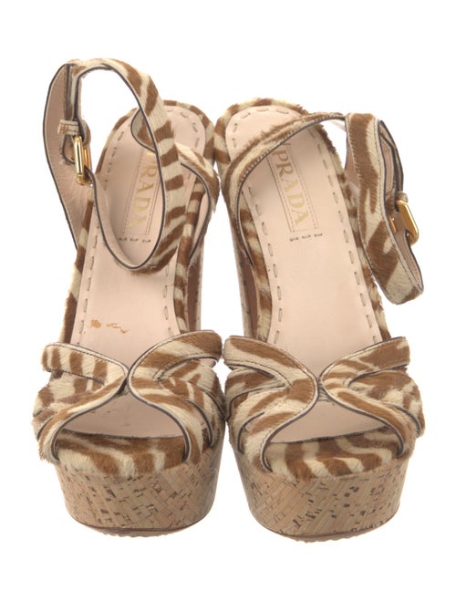 Prada Ponyhair Animal Print Slingback Pumps