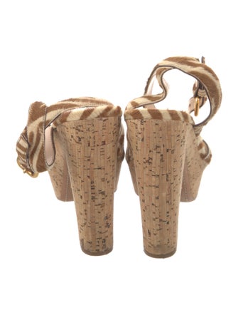 Prada Ponyhair Animal Print Slingback Pumps