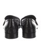 Prada Enameled Metal Triangle Leather Loafers