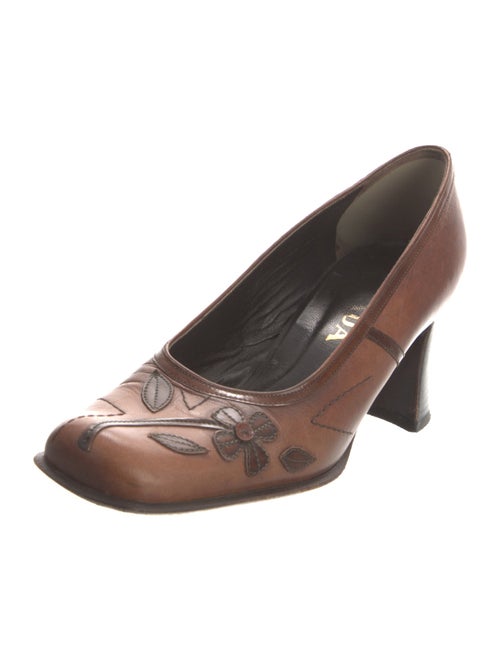 Prada Leather Printed Pumps