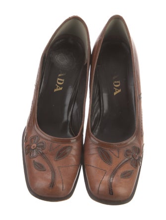 Prada Leather Printed Pumps