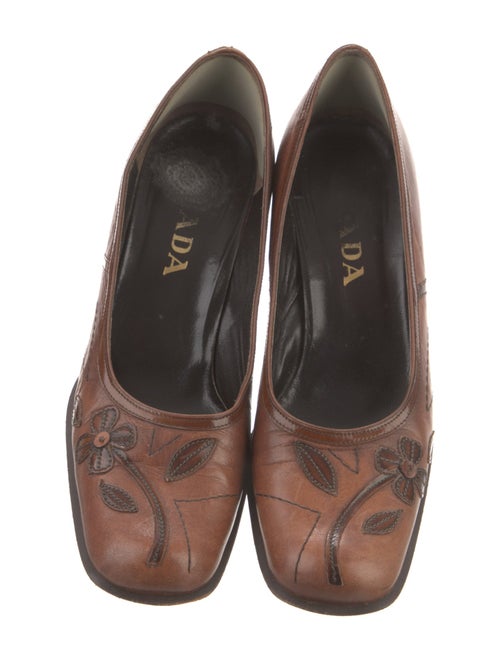 Prada Leather Printed Pumps