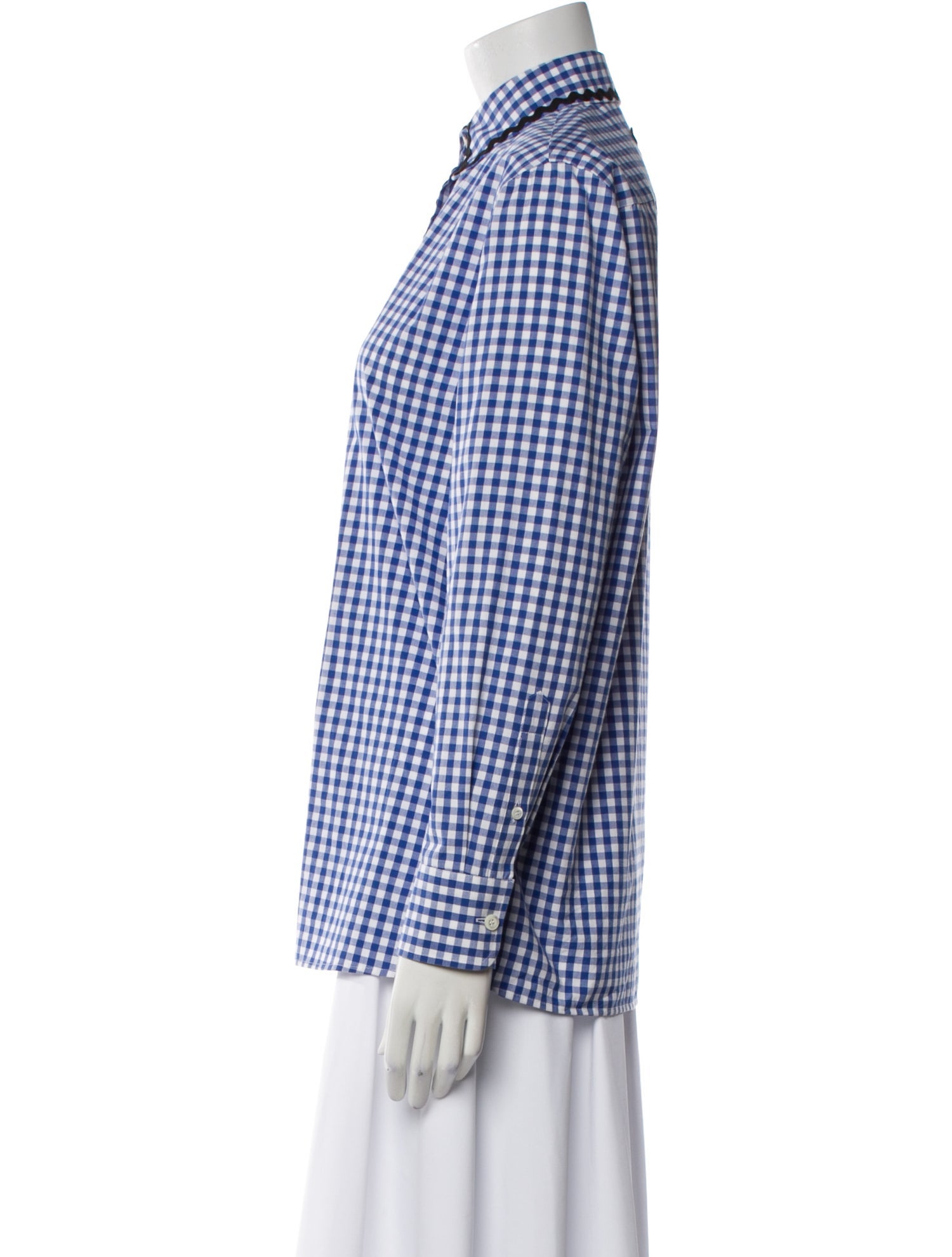 Prada 2023 Gingham Check Button-Up Top