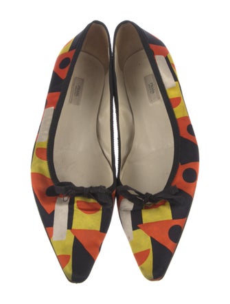 Prada Satin Printed Ballet Flats