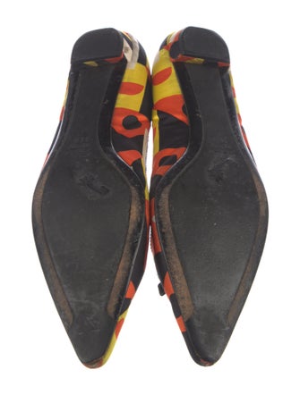 Prada Satin Printed Ballet Flats