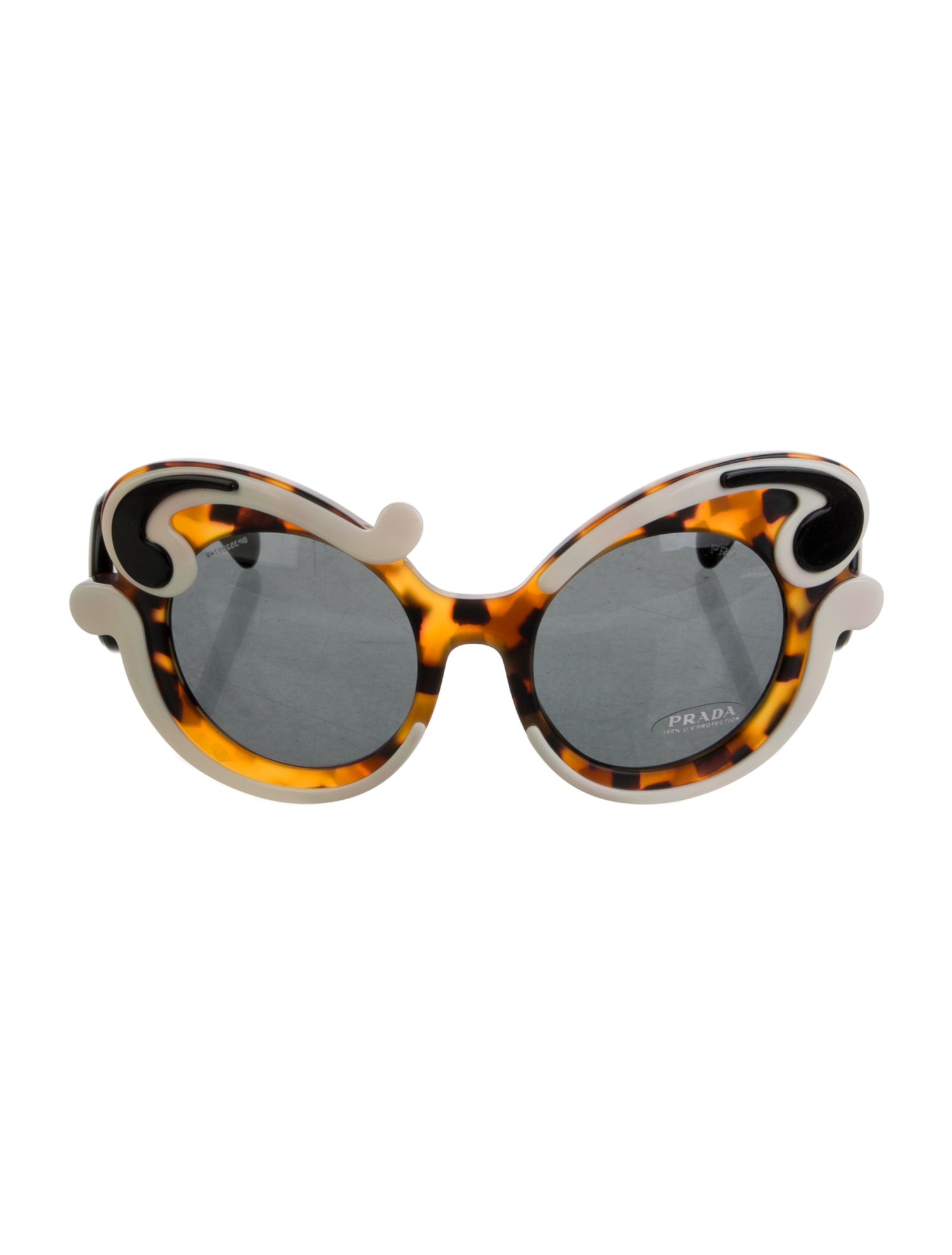 Prada Havana Minimal Baroque Oversize Sunglasses