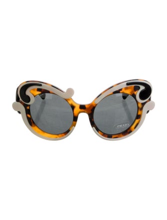 Prada Havana Minimal Baroque Oversize Sunglasses