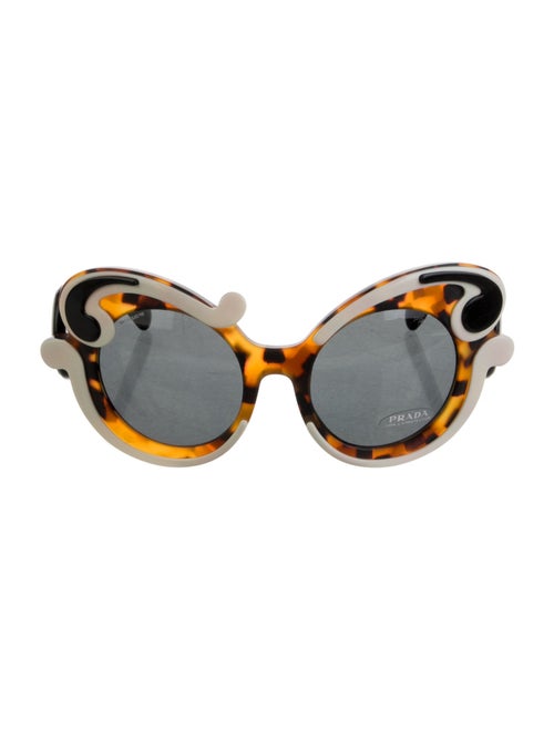 Prada Havana Minimal Baroque Oversize Sunglasses