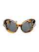 Prada Havana Minimal Baroque Oversize Sunglasses