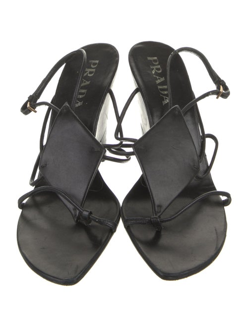 Prada Leather Slingback Sandals