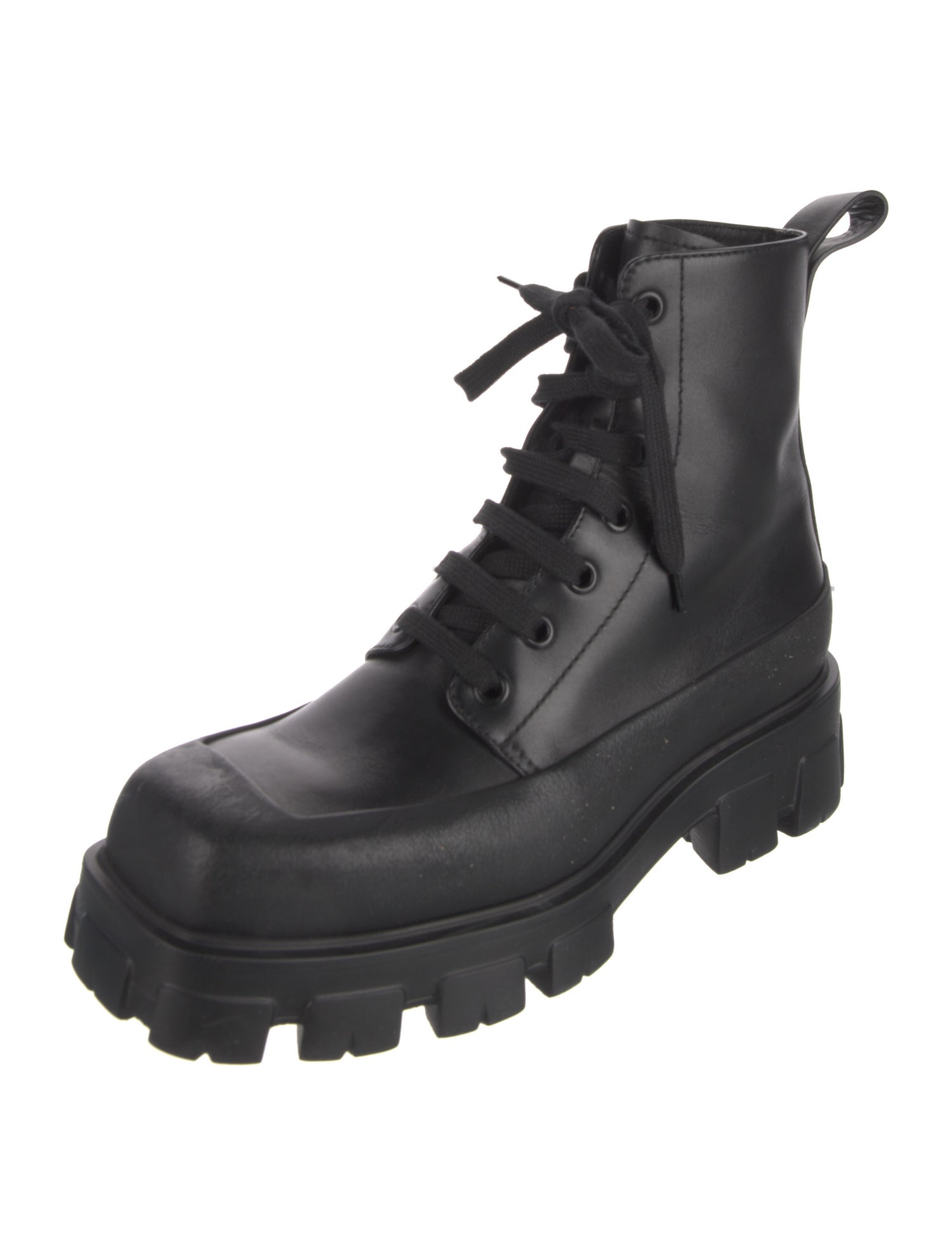 Prada Leather Combat Boots