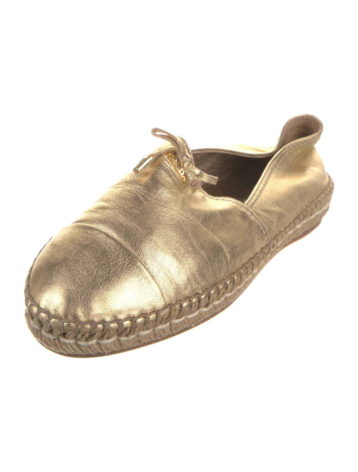 Prada Leather Bow Accents Espadrilles