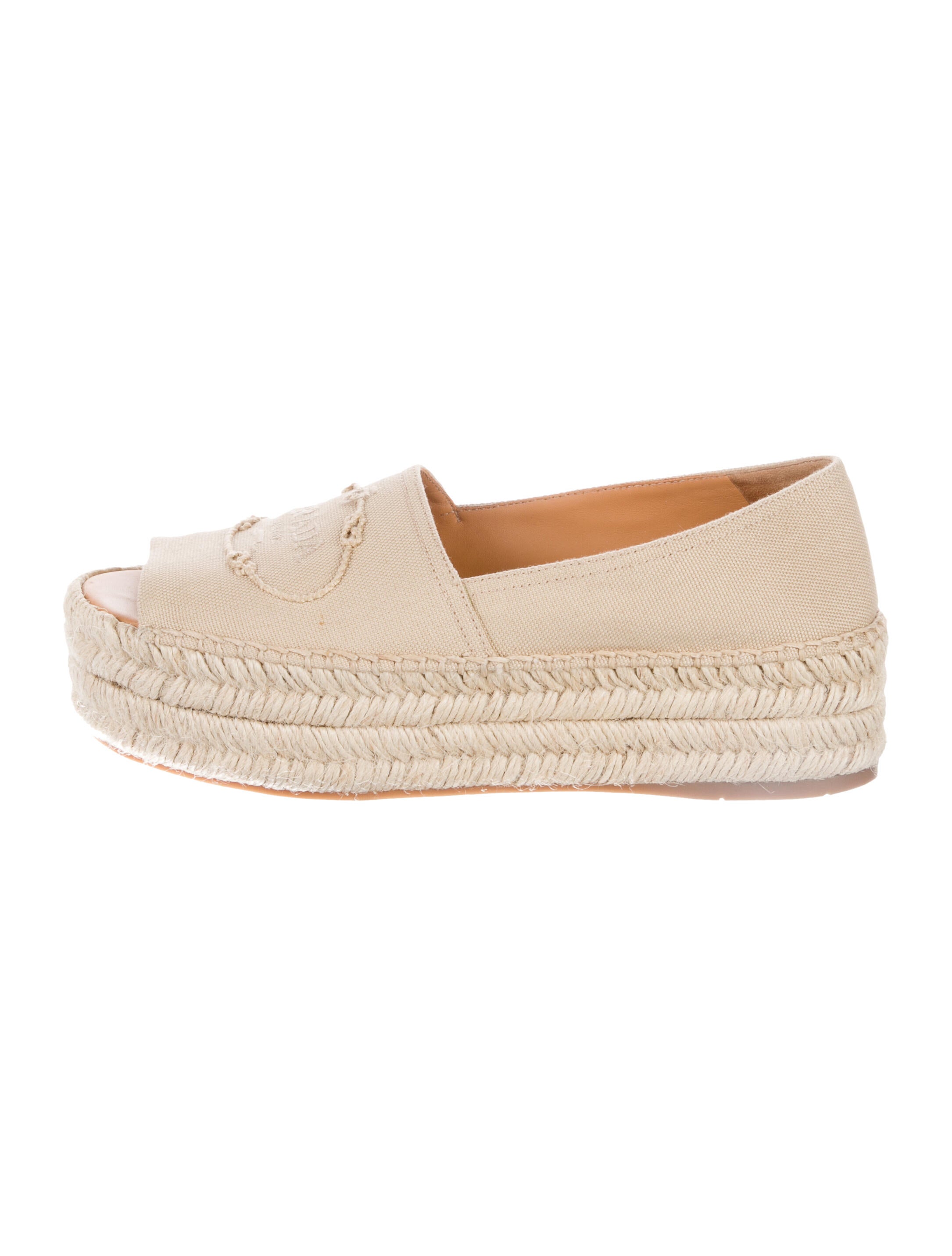 Prada Canvas Embroidered Accent Espadrilles
